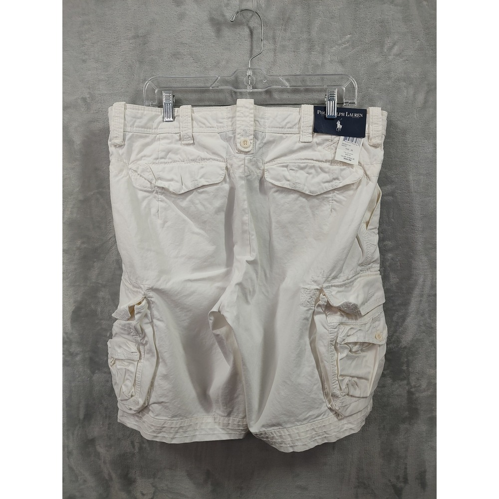 Polo Ralph Lauren Mens White Cotton Cargo Shorts Size 35 NWT
